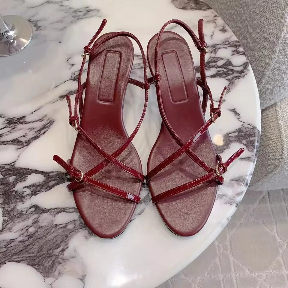 Open-Toe Kitten Heel Slingbacks