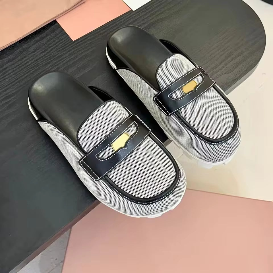 Fabric Round-Toe Loafers