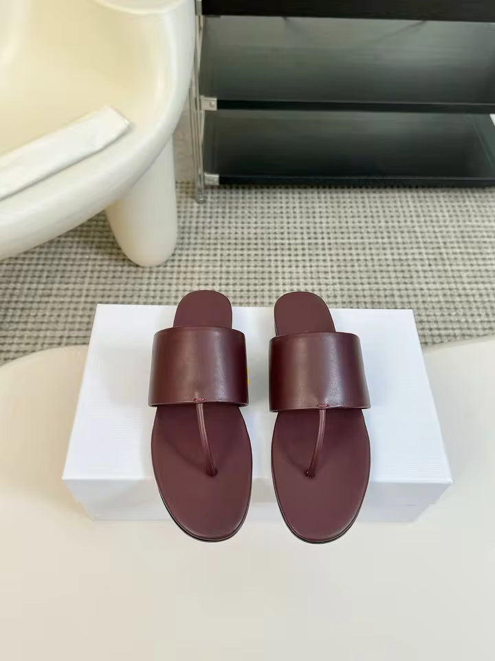 Leather Flat Thong Sandals
