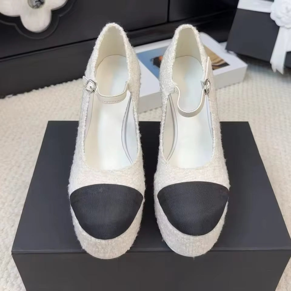 Platform Buckle Mary Jane Pumps