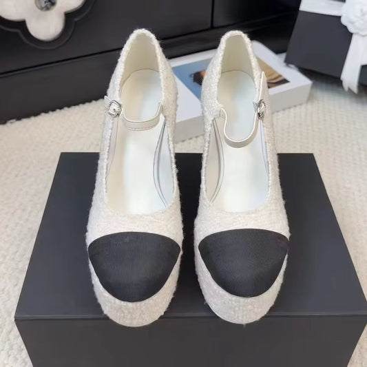 Platform Buckle Mary Jane Pumps