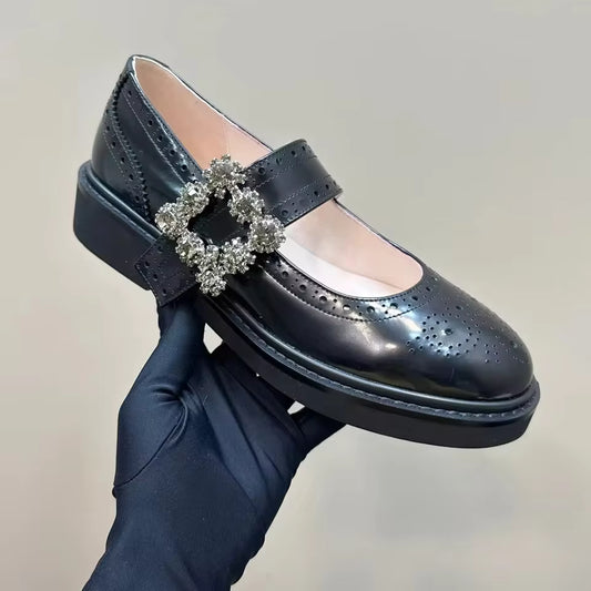Chunky Sole Buckle Mary Jane Flats