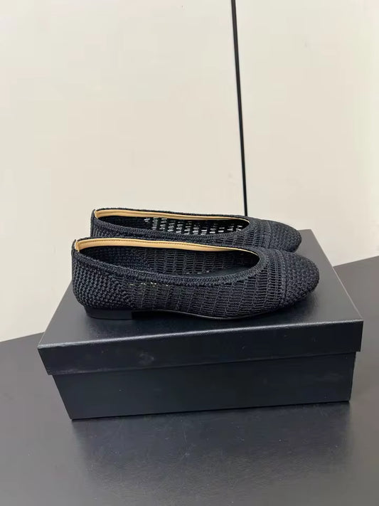 Woven Raffia Ballet Flats