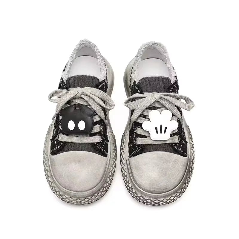 Retro Color-Brushed Canvas Sneakers