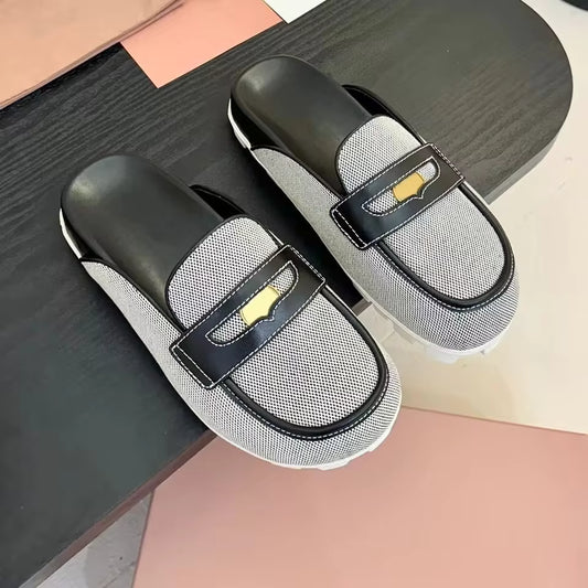 Fabric Round-Toe Loafers