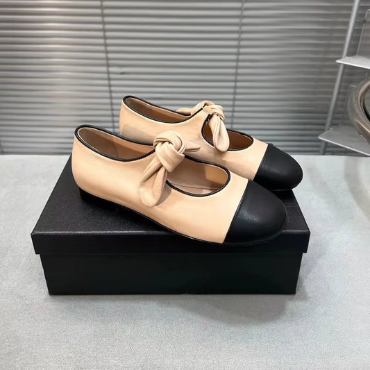 Butterfly Knot Leather Mules