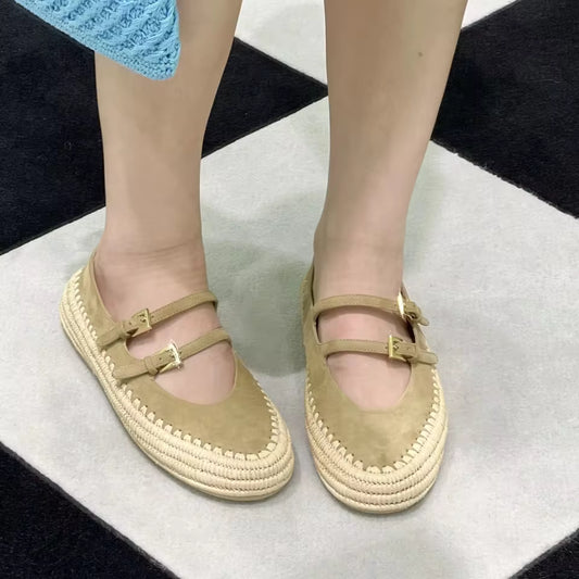 Denim Butterfly Knot Ballet Flats