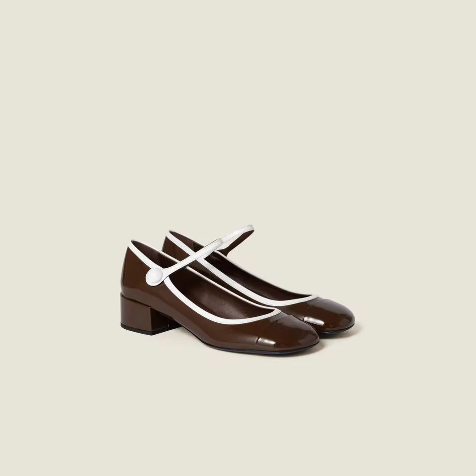 Two-Tone Patent Mary Janes