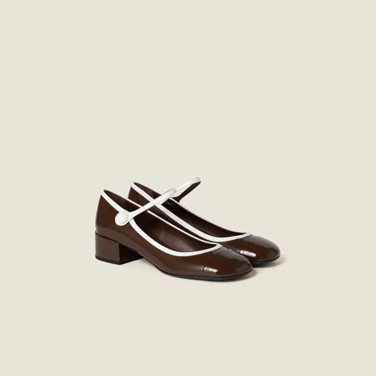 Two-Tone Patent Mary Janes