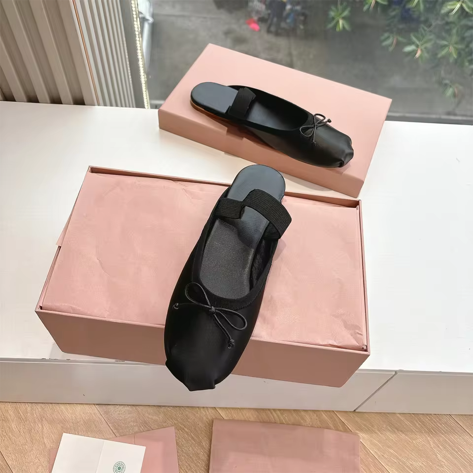 Silk Butterfly Knot Mules