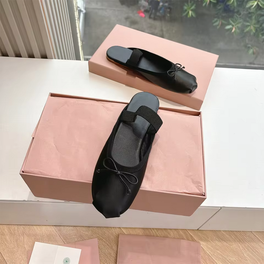 Silk Butterfly Knot Mules