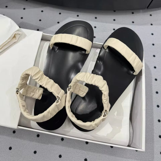 Open-Toe Gladiator Leather Sandals