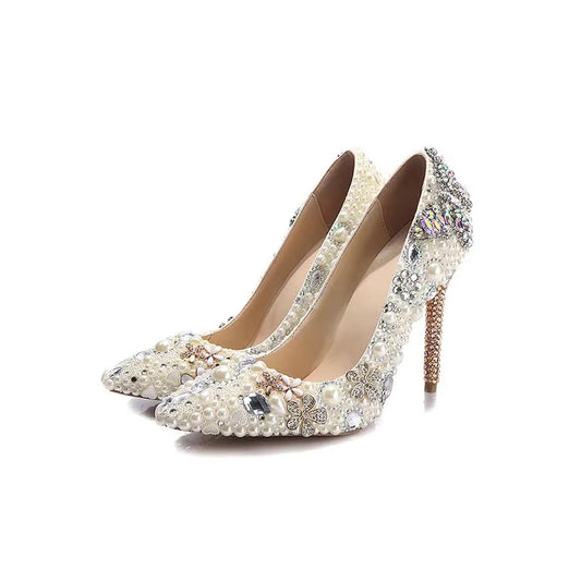 Diamond Pearl Bridal Pumps