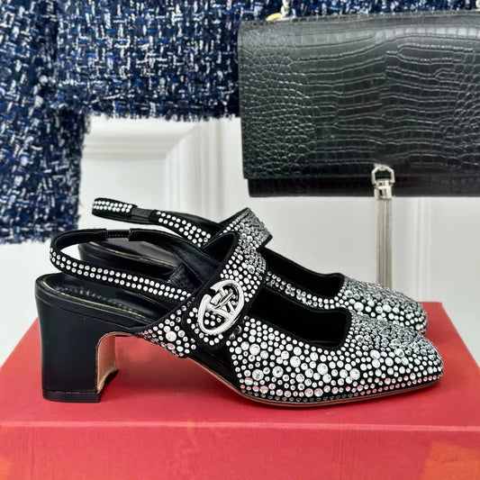 Crystal Slingback Pumps