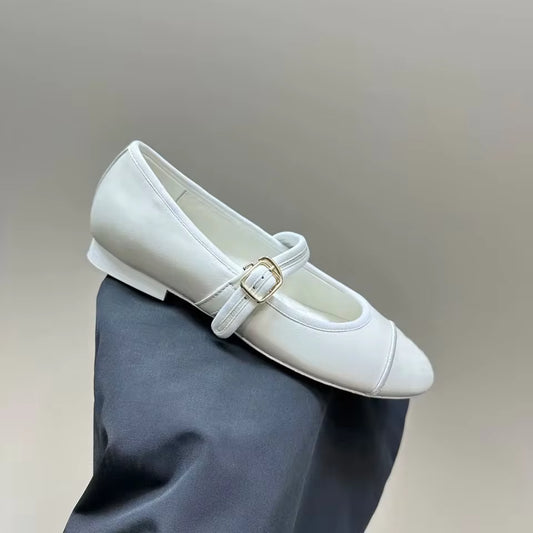 Lambskin Mary Jane Flats
